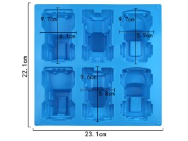 Molde silicona 6 autitos surtidos
